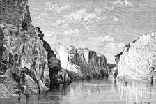 The gorge of the Marble Rocks, India, 1895.Artist: Charles Barbant