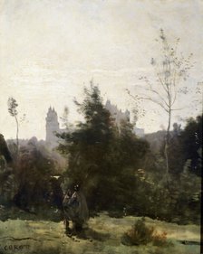 'Château de Pierrefonds', 1860s.  Artist: Jean-Baptiste-Camille Corot    