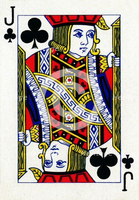Jack of Clubs from a deck of Goodall & Son Ltd. playing cards, c1940. Artist: Unknown.