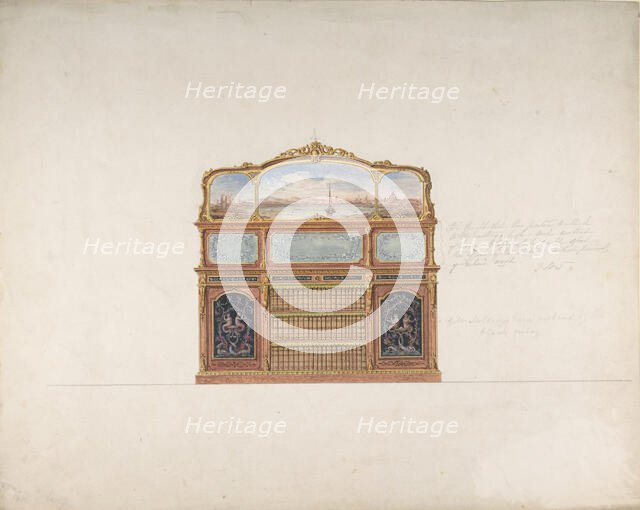 Design for a Cabinet, 1830-90. Creator: Anon.
