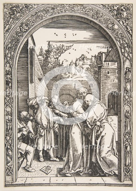 Joachim and Anna at the Golden Gate, from The Life of the Virgin, 1504. Creator: Albrecht Durer.