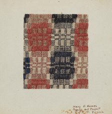 Coverlet, c. 1938. Creator: Mary E Humes.