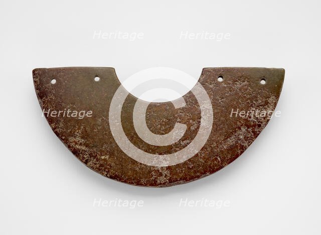 Arc-shaped pendant (huang ?), made from a disk (bi ?), Late Neolithic period, c3000-c1700 BCE. Creator: Unknown.