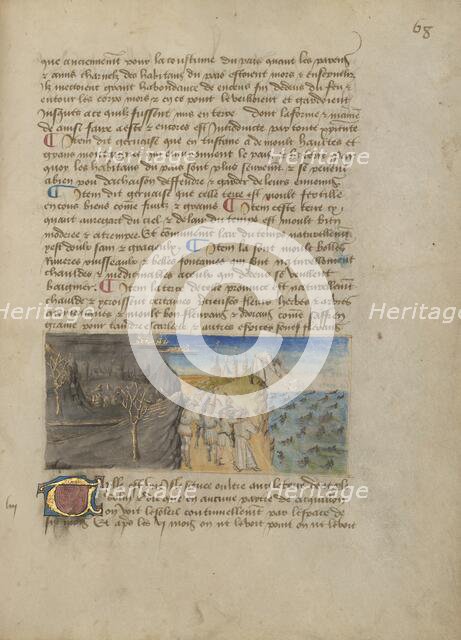 Island of Thule; Livre des merveilles du monde (Book of the Marvels of the World), about 1460-1465. Creator: Master of the Geneva Boccaccio.