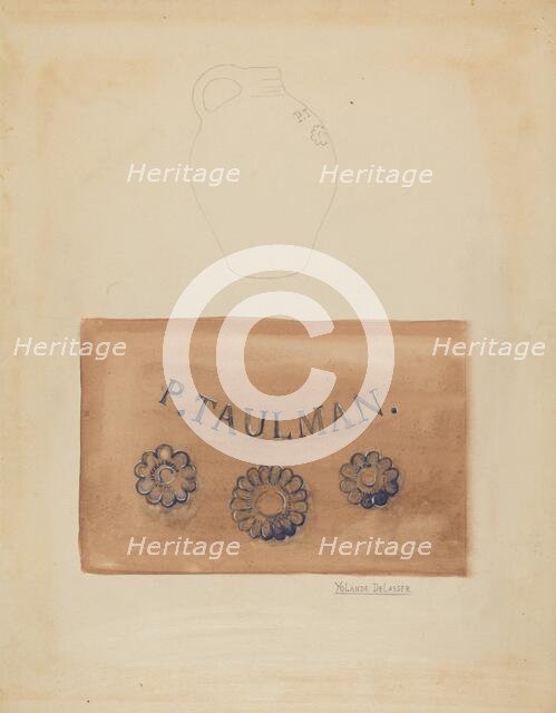 Jug, c. 1937. Creator: Yolande Delasser.