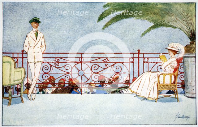 'Romeo and Juliet - Balcony scene at Shepheard's Hotel, Cairo', 1908. Artist: Lance Thackeray