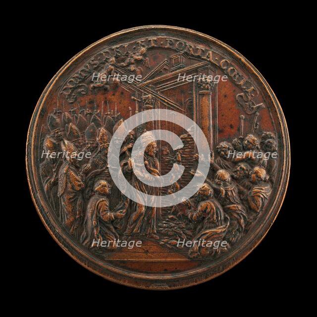Opening of the Holy Door for the Jubilee [reverse], 1675. Creator: Giovanni Martino Hamerani.