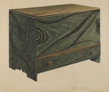 Painted Wooden Chest, c. 1938. Creator: Daniel Fletcher.