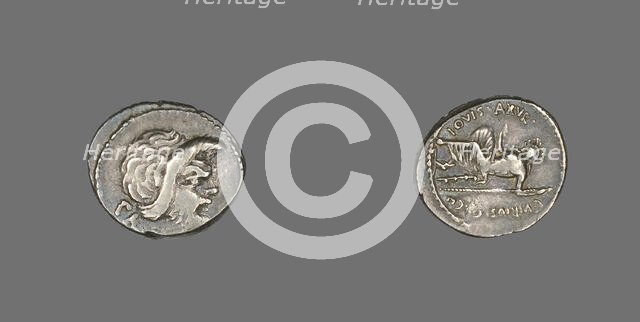 Denarius (Coin) Depicting the Mask of Pan, 48 BCE. Creator: Unknown.