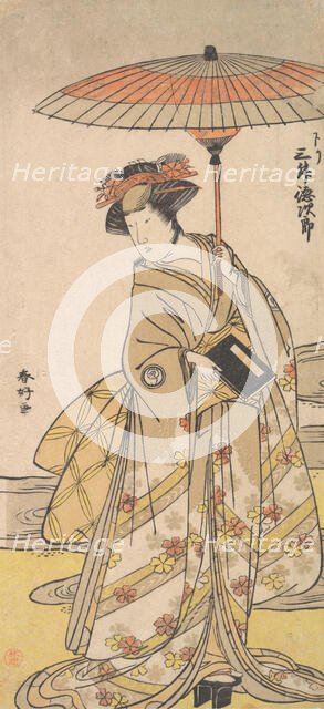 Mimasu Tokujuro as a Woman Standing Near a Winding Stream, ca. 1780. Creator: Katsukawa Shunko.