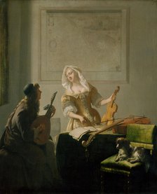 The Music Lesson, 1671. Creator: Jacob Ochtervelt.