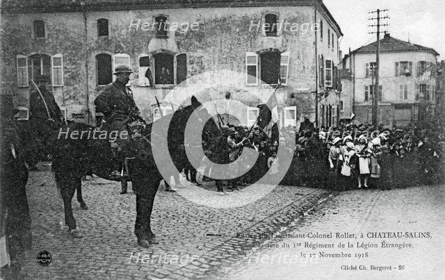 Lieutenant-Colonel Rollet entering Chateau-Salins, Moselle, France, 17 November 1918. Artist: C Bergeret