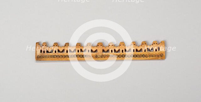 Balance-Beam Scale with Row of Cut-Out Figures and Incised Circles, A.D. 500/800. Creator: Unknown.