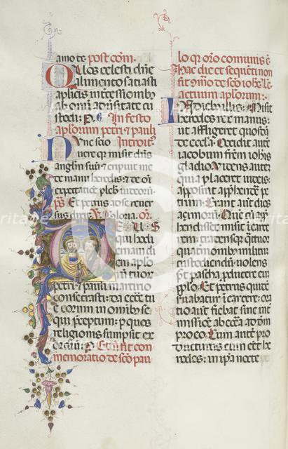 Missale: Fol. 290v: Saints Peter and Paul, 1469. Creator: Bartolommeo Caporali (Italian, c. 1420-1503).