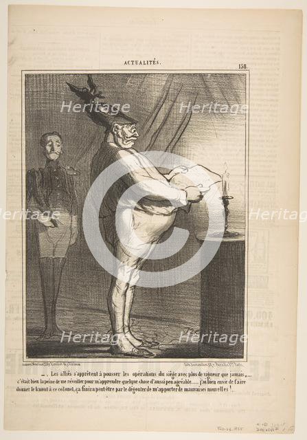 Les allies s'apprètent à pousser les opérations du siège avec plus de vigueur..., February 26, 1855. Creator: Honore Daumier.