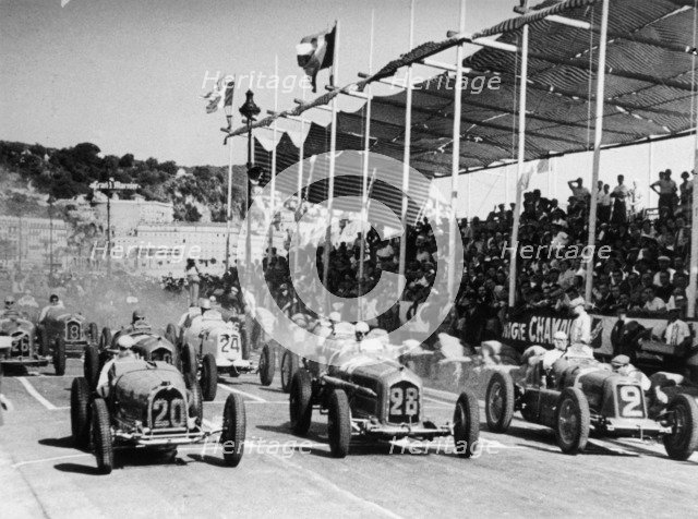 The starting grid for the Nice Grand Prix, 1934. Artist: Unknown