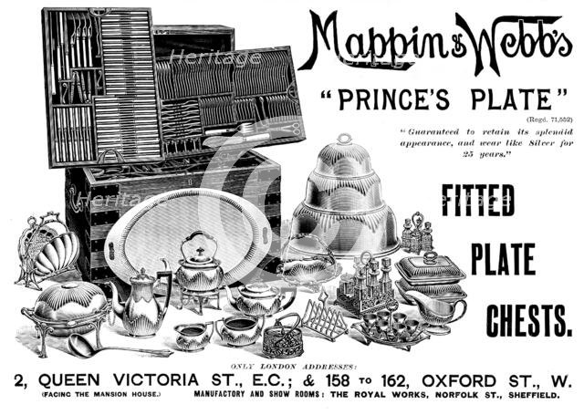 Advertisement for Mappin & Webb, 1898. Creator: Unknown.