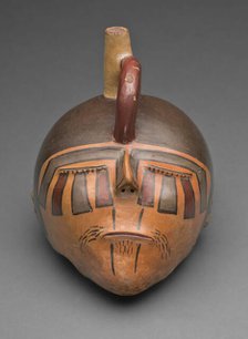 Bottle in the Form of a Severed Trophy Head, 180 B.C./A.D. 500. Creator: Unknown.