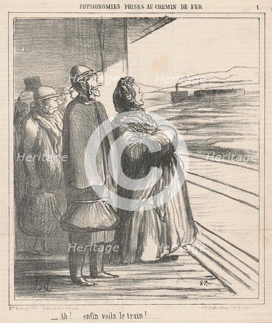 Ah! Enfin voila le train! ..., 19th century. Creator: Honore Daumier.