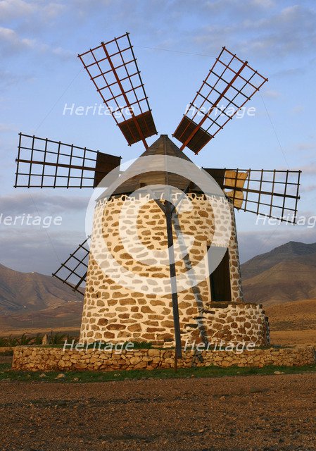 Windmill near Tefia, Fuerteventura, Canary Islands.