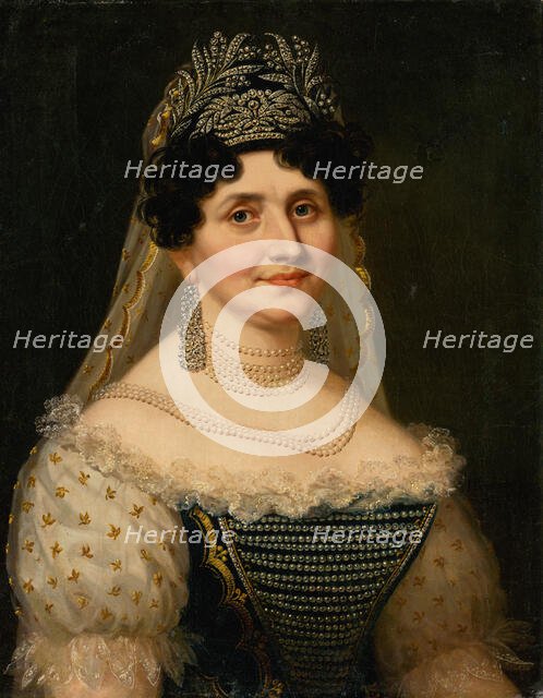 Portrait of Countess Barkóczy, 1820s. Creator: János Rombauer.