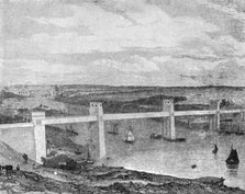 'The Britannia Tubular Bridge across the Menai Strait, 1850...', (1901). Creator: Unknown.