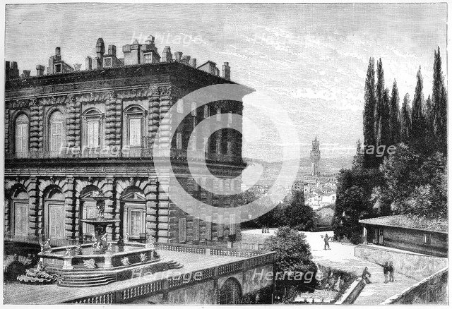 The façade of the Ammanati, Pitti Palace, Florence, Italy, 1882. Artist: Unknown