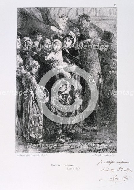 Cantine Nationale, Siege of Paris, Franco-Prussian War, January 1871. Artist: Auguste Bry