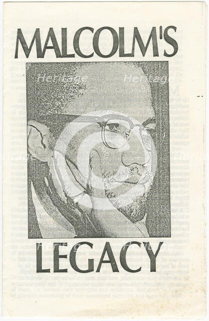 Malcolm's Legacy, after 1965. Creator: Unknown.