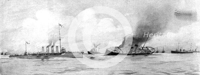 ''La surveillance de la mer; Le 'Konigin-Luisa', batiment poseur de mines allemand', 1914. Creator: Unknown.