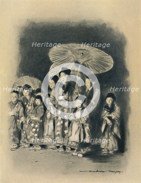 'Children Watching a Play', 1903. Artist: Mortimer L Menpes.