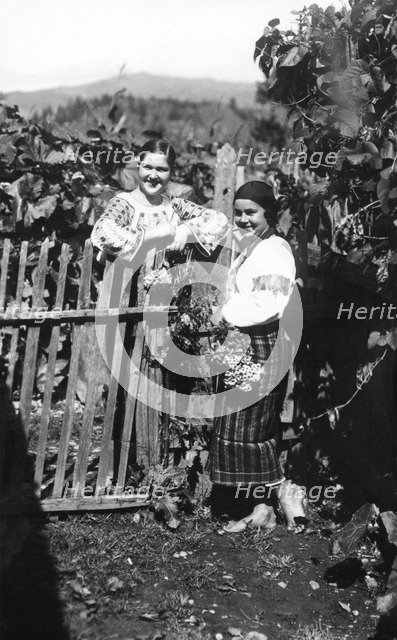 Two young women, Bistrita Valley, Moldavia, north-east Romania, c1920-c1945. Artist: Adolph Chevalier