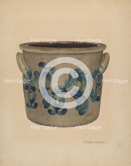 Stoneware Jar, c. 1937. Creator: Richard Barnett.