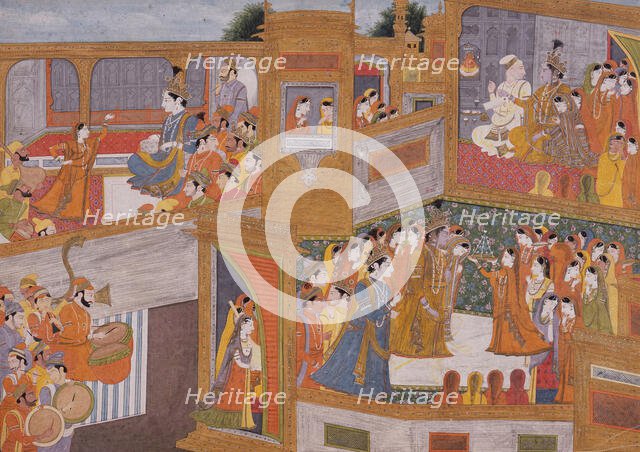 Marriage of Krishna and Rukmini, c1800. Creator: Unknown.