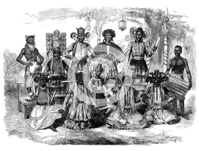 Native performance, called "Hobson Jobson," on the festival of the Cingalese New Year, 1870. Creator: Unknown.