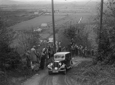 1934 Standard Ten taking part in a Standard Car Owners Club trial. Artist: Bill Brunell.