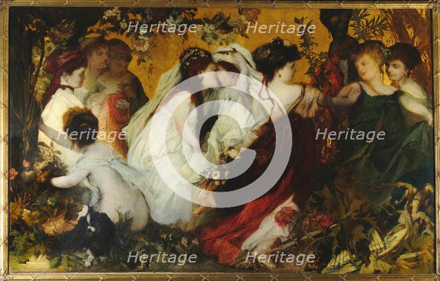 Modern Amoretti, Triptych, right panel, 1868. Creator: Makart, Hans (1840-1884).