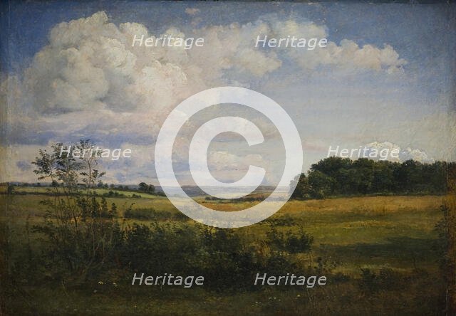 Landscape with Sunlit Clouds, 1844-1845. Creator: Dankvart Dreyer.