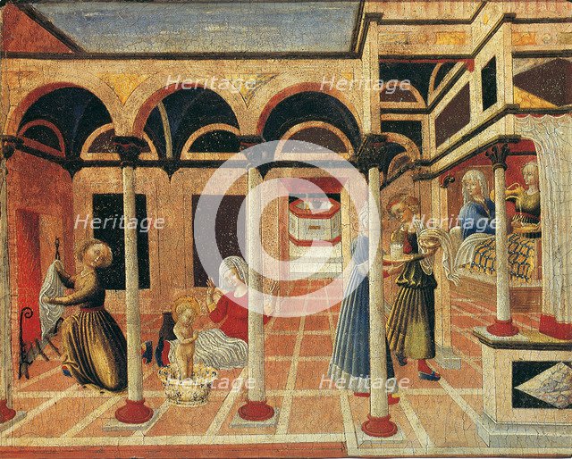 Birth of Saint Nicolas of Bari, 1430s. Artist: Pietro di Giovanni d'Ambrogio (ca 1410-1449)