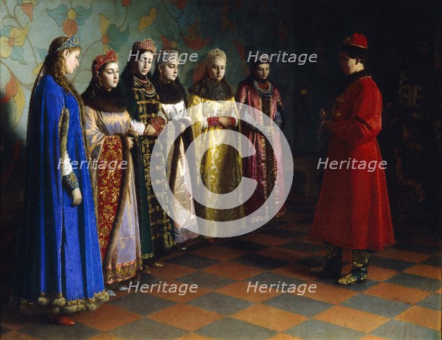 Tsar Alexei Mikhailovich Choosing a Bride, 1882. Artist: Sedov, Grigori Semyonovich (1836-1884)