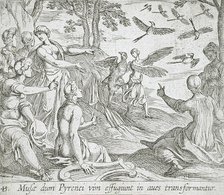 Metamorphosis of the Pierides, published 1606. Creators: Antonio Tempesta, Wilhelm Janson.
