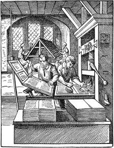 'The Printer's Workshop', 1568.   Artist: Jost Amman