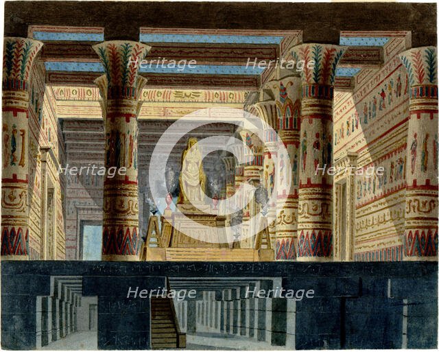 Set design for the Opera Aida by Giuseppe Verdi, 1872. Creator: Magnani, Girolamo (1815-1889).
