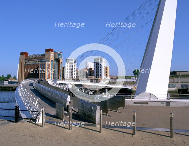 Millennium Bridge and Baltic Art Gallery, Gateshead, Tyne & Wear.