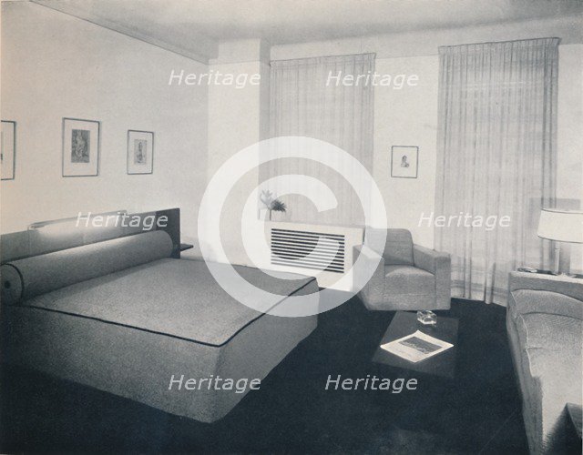 'A man's bedroom designed by Robert Heller Inc., New York', 1936. Artist: Unknown.