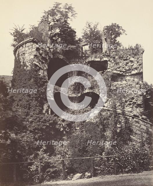 The Exploded Tower, Heidelberg Castle, c. 1865. Creator: Adolphe Braun.