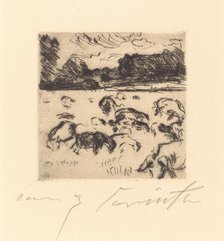 Weidende Schafe (Grazing Sheep), 1916. Creator: Lovis Corinth.