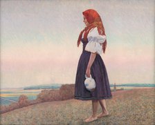 A girl with a jug, 1920s. Creator: Zabota, Ivan (1877-1939).