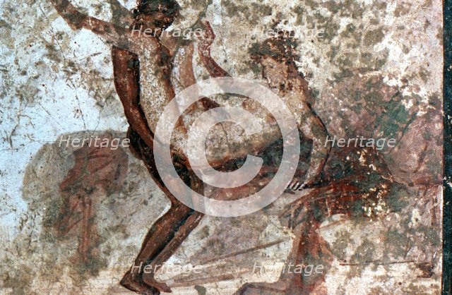 Erotic mural, Pompeii, Italy. Creator: Unknown.