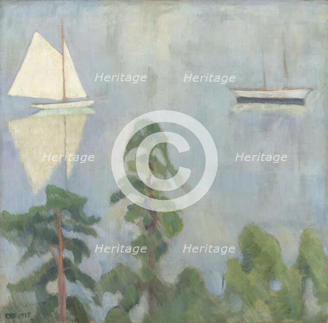 Mirroring, 1915. Creator: Erik Werenskiold.